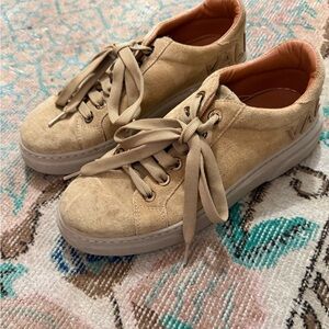 Valentino Beige Canvas Sneakers